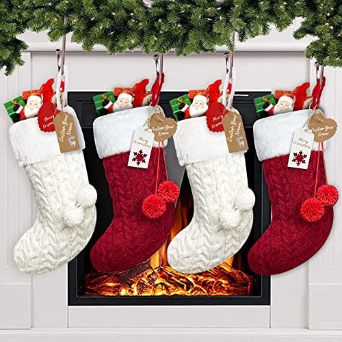 Božićne čarape personalizirane s oznakama na ime-u 18-20 Kletiranje kabla personalizirano božićno čarapa 4
