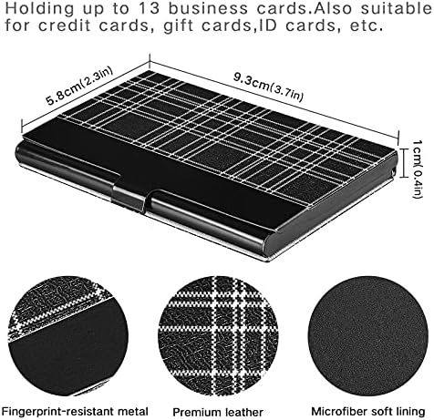Karirani bijeli crni držač vizitkarte za žene i muškarce torbica za držač vizitkarte sa kožnim imenom