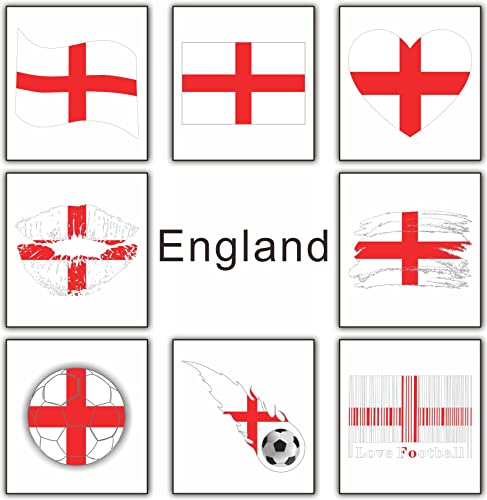 Meme serija Womaha 40 listova Engleska Zastava Privremene tetovaže za djecu Football Privremene lice