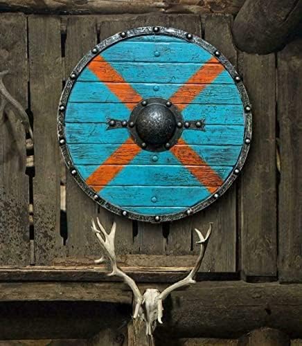Srednjovjekovni okrugli štit Autentični rollo Battleworn Viking Shield