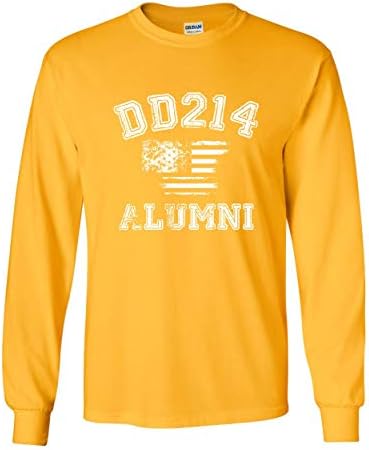DD214 Alumni u nevolji američkoj zastavi dugih rukava majica vojni veteran tee