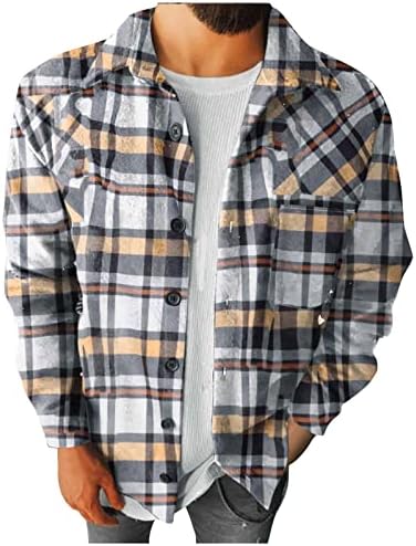 Sportske jakne za muškarce Košulje s dugim rukavima Flannel rever gumb spušteni kaputi jakne