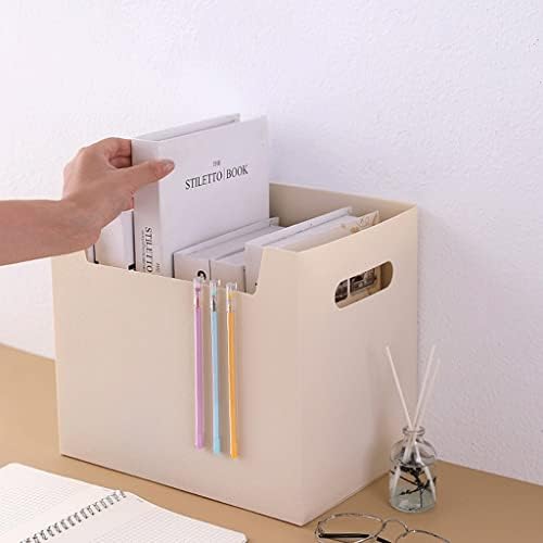 Uxzdx Kancelarijska kutija za skladištenje dokumenata Plastična sklopiva Desktop multifunkcionalna knjižica za čuvanje knjiga
