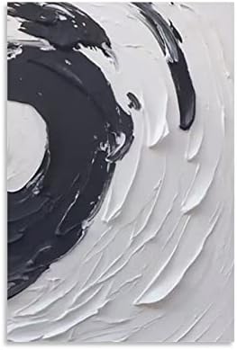 Ručno oslikano crno-bijelo moderno apstraktno 3d teksturirano platno zidno umjetničko ulje dnevna soba