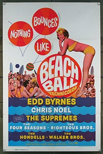 Plaža Ball Movie Poster 27x41 Šezniji Plaža Movie Jednorežni EDD Kookie Byrnes Chris Noel film Režija Lennie Weinrib