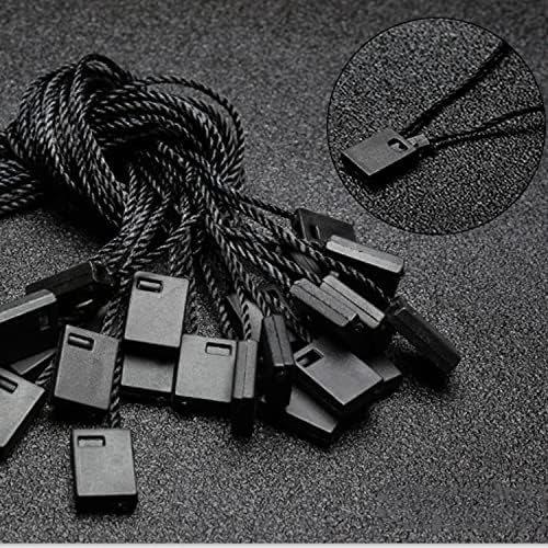 Hang Tag String Black 7 1000pcs Nylon Snan zaključana petlja Pričvršćivač pričvršćivač učvršćivač za pojaseve džepne kvadrate Pričvršćivanje naljepnice