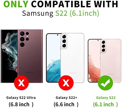 Fyy futrola za Samsung Galaxy S22 5G futrola za novčanik, luksuzna futrola za telefon od PU kože Flip Folio