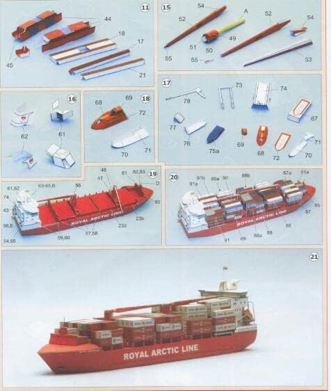 MOOKEENONE 1:400 brodski papirni Model danski kontejnerski brod Mary Arctica Model DIY komplet