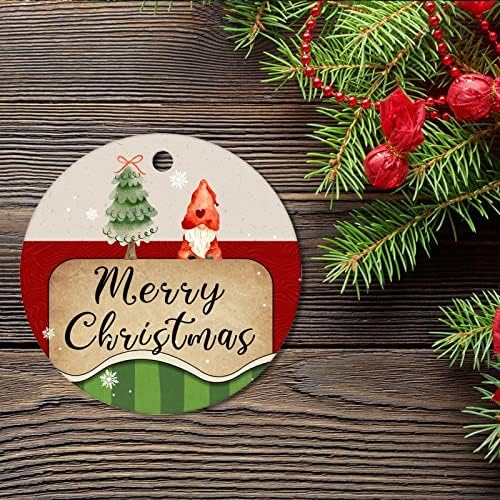 Merryxas božićne ukrase2022 Snowflakes Snowmans Xmas Tree Truck Božićni dekor s dva strana