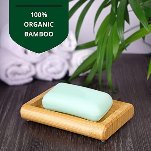 Royal Craft Drvo bambusova posuda za sapun, posuda za sapun sa kosim dizajnom vodopada, držač sapuna