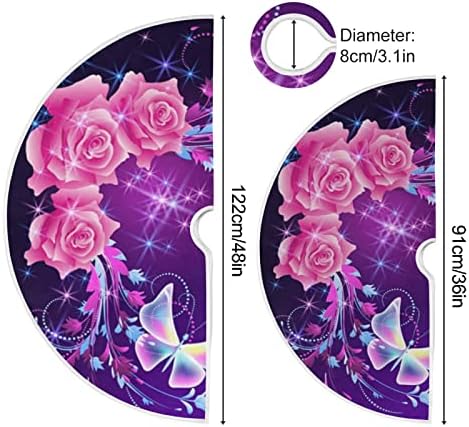 Oarencol Butterfly Clower Pink Roses Božićna drva Suknja 36 inčna fantazija zvijezda Xmas Dekoracije za