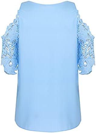 Ženska majica hladnog ramena bluza na pola rukava okrugla vrat leptir tiskanje ljetna meka bluza