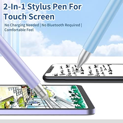 Stylus olovke za dodirne ekrane, visoka iPad olovka visoke osjetljivosti 2 u 1 sa savjetima za disk i vlakne