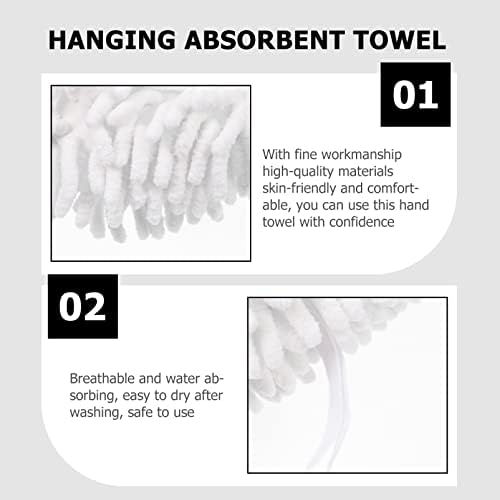 Hemoton 4 pakovanje viseći kuglu ručnika Chenille, ručnik za brzo sušenje Ručni ručnik za kuhinjsku kupaonicu