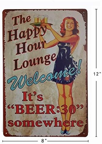 ERLOOD sretan sat Lounge dobrodošlicu! To je Retro retro Vintage dekor metalni Limeni znak 12 X 8 inča