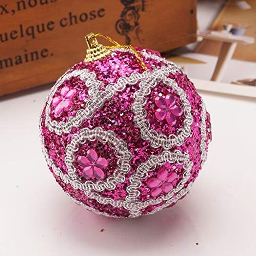 Ornament Ball Xmas 8cm Baubles Tree Glitter Rhinestone Decoration Božićni ukras visi staklenom