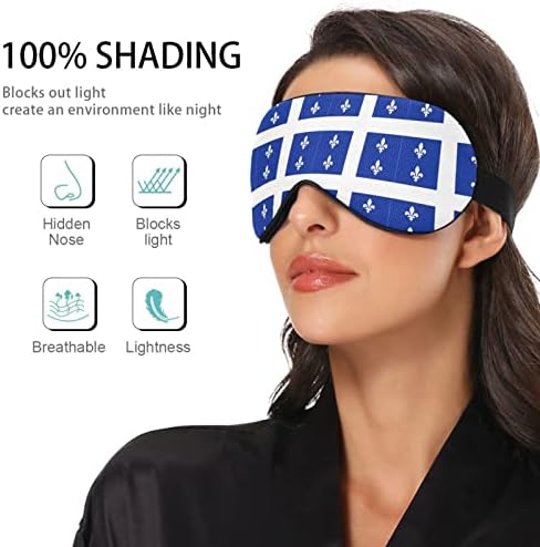 Unisex Sleep maska ​​za oči Quebec-Fleur-de-lis-plava noćna maska ​​za spavanje SOFTSKE OSNOVE OSNOVE