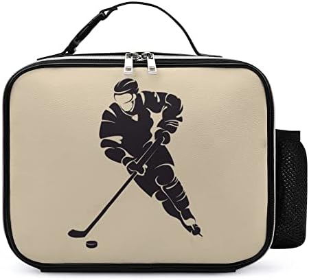 Cartoon Hockey Player torba za ručak izolovana kutija za ručak za višekratnu upotrebu torba za ručak za Kancelarijska