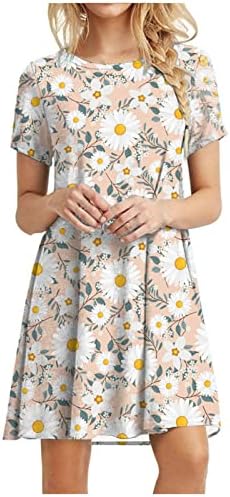 Ženska haljina s cvjetnim printom 2023. ljetne casual boho ljuljačke haljine s kratkim rukavima
