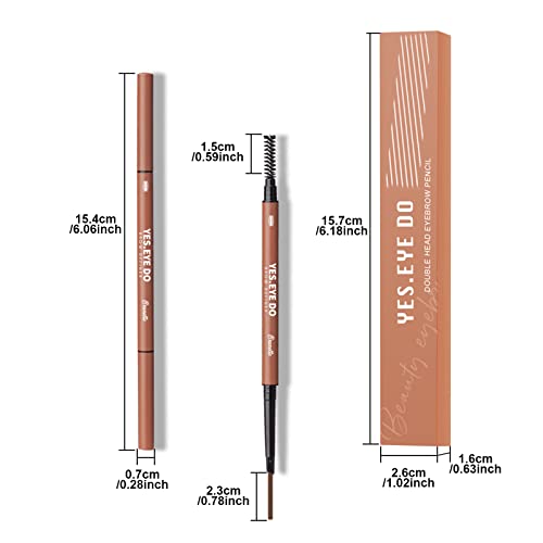 Smeđe olovke za obrve, olovka za obrve vodootporna dugotrajna, automatska olovka za šminkanje obrva sa mikro