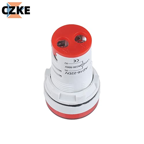IRFKR 2pcs Mini digitalni voltmetar 22mm krug AC 12-500V Tester za ispitivanje napona Monitor Monitor LED indikator 30x30mm