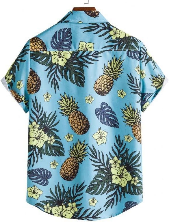 Houkai Muški trendi labavi veličina ananasa, majica s kratkim rukavima s kratkim rukavima, dvodijelni