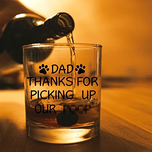AGMDESIGN tata Hvala što ste pokupili našu čašu za viski, smiješnu čašu za tatu psa, poklon za Dan očeva, poklon