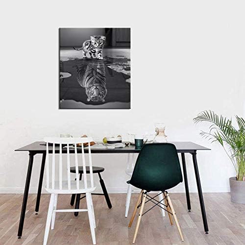 zidna umjetnost za ured motivacijski posteri slike malih mačaka Big Tiger Canvas Painting Mindset