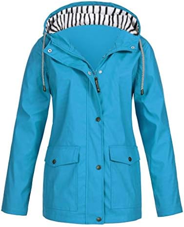 Kišni kaputi za žene 2022. Plus veličina Solidna boja Sportska odjeća za jaknu s kapuljačom Zip Up Plus size