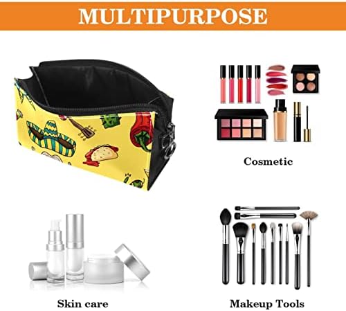 Travel Makeup Bag Vodootporna kozmetička torba toaletna torba za šminku za žene i djevojke, crtani lubanje
