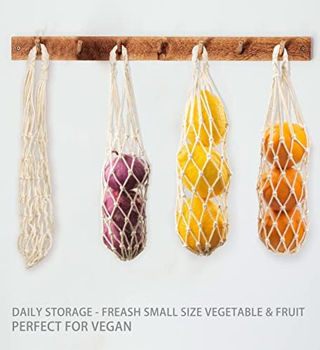 Male pamučne mreže za višekratnu upotrebu ručno rađeno pakovanje 6-viseće mreže za voće-periva