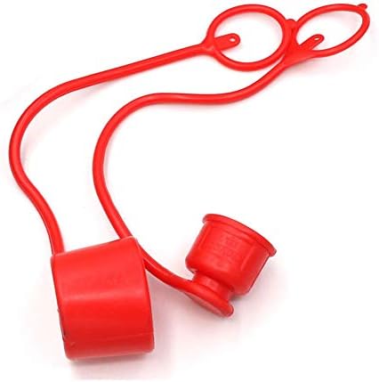 1/2 Mini Steer Bobcat Hidraulična spojnica sa ravnim licem Muški Ženski poklopci za prašinu i kompleti utikača, odgovara ISO 16028 hidrauličnoj spojnici za brzo odspajanje,crvena kapa sa Zadržavajućim prstenom drži kapu pričvršćenu na crijevo