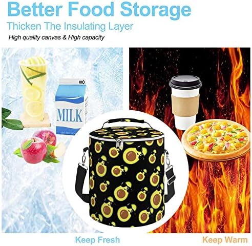 Slatka izolirana torba od avokada prijenosni hladnjak za led pakovanje Zip oko kante za kupovinu namirnica