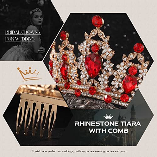 Brishow vjenčana kruna Zlatna Rhinestone Tiara Princess Tiaras krune sa češljem vjenčana traka za glavu za