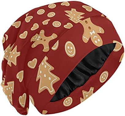 Kapa s lubanjem za spavanje Radni šešir Bonnet Beanies za žene Slatki kolačići Božića zima Nova godina Spavaći kapu Radni šešir za kosu Noćna kapa