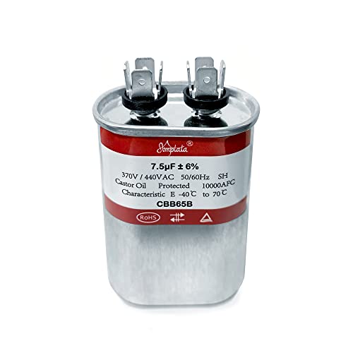ACPTATA CBB65 AC kondenzator 7.5uf ± 6% 370V / 440Vac Volt Run Start Zračni kondenzator ravno hladno električna