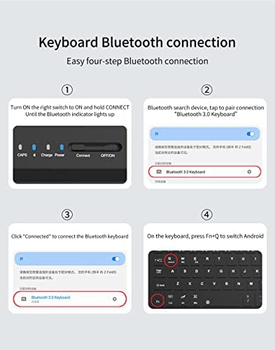BAILI kožna futrola za tastaturu sa odvojivom Bluetooth tastaturom bežično povezuje, dolaze sa ergonomskim mišem ugrađenom kapacitivnom olovkom & sklopivi stalak za menjač za Z Fold4 / 3 crni