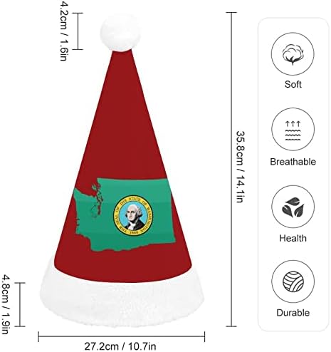Washington State Zastava Karta Božić Šešir Personalizirana Santa Šešir Funny Božić Dekoracije
