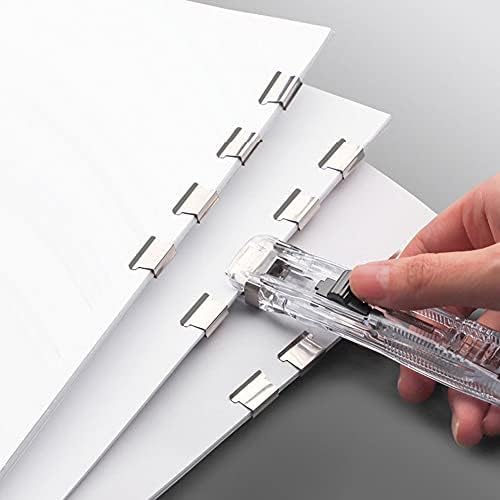 1 komad prijenosni prozirni plastični ručni dozator papira za šišanje papira sa 50 metalnih kopči