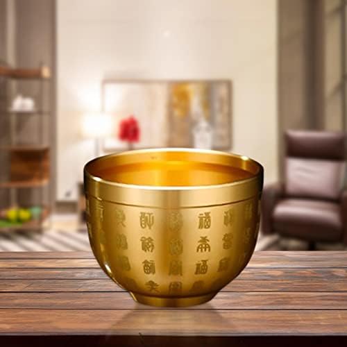 Colcolo Brass Feng Shui Bowl Kineski stil FU posuda za kućni ured Decor Housewarminging poklon, 6cmx4.6cmx3.2cm