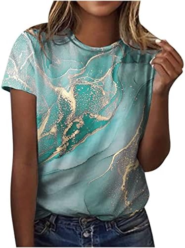 Kratki rukav CACT CACT MARBLE GRAFIC BRUCH BLOUSE košulja za teen djevojke Jesen Summer Pamuk Tee