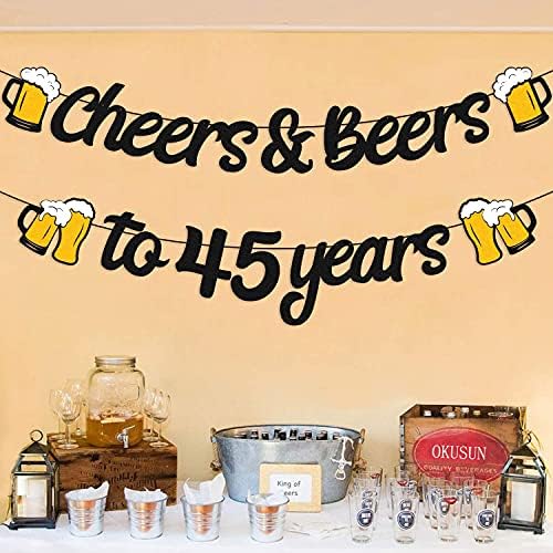 Živjeli i piva do 45. godina, sretni 45s rođendanski ukrasi navijaju do 45. godina vijenac