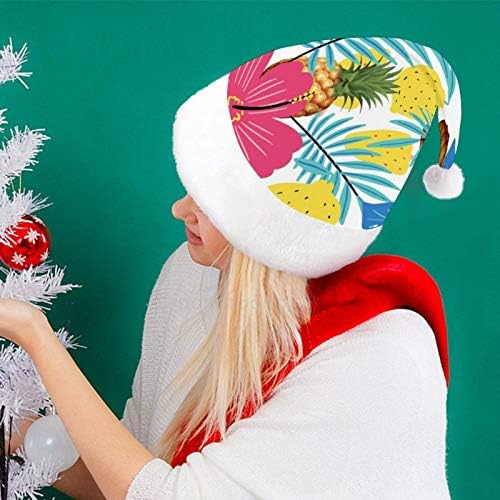Božić Santa šešir, Tropski ananas i Hawaiian cvijeće Božić Holiday šešir za odrasle, Unisex Comfort Božić