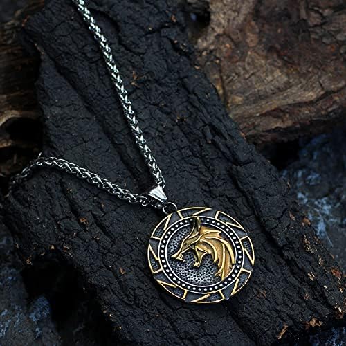 Guoshuang Witcher ogrlica za muškarce poklon, Wizard witcher 3 medaljon Wolf pedant ogrlica od nerđajućeg čelika