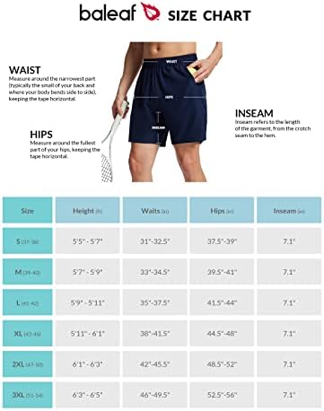 Baleaf muški teniski kratke hlače 7 '' Workout trčanje kuglični džepovi Brzi suhi bez obloga