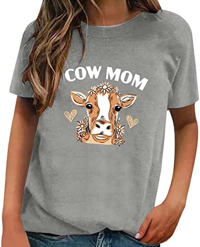 Radni vrhovi za žene, smiješna simpatična gorska kautorska krava majica Životinjski grafički grafički