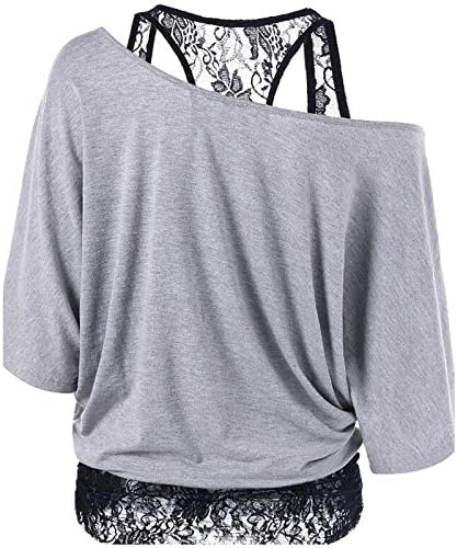 Žene Plus size cvjetne čipkaste naramenice hladna bluza za ramena majica Top 3/4 rukava za žene, s-5XL