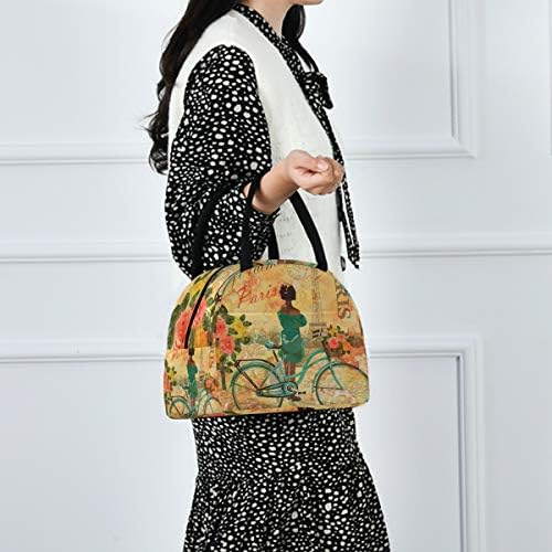 Izolovana torba za ručak žene-Paris Vintage velika nepropusna torba za ručak sa naramenicama za posao Fresh