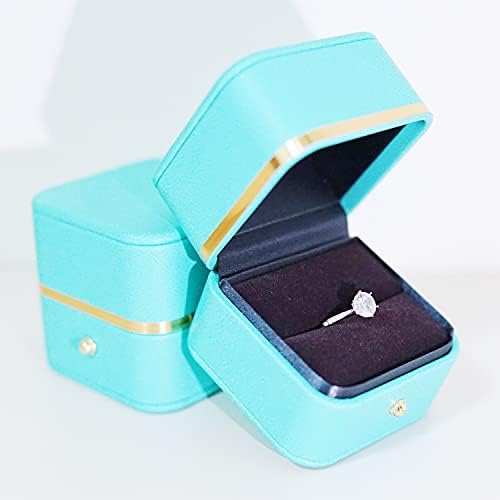 Zhenpony Velvet prsten Vjenčanje, kožna kutija za prsten showcase nosilac nosača nakit za skladištenje nakita,