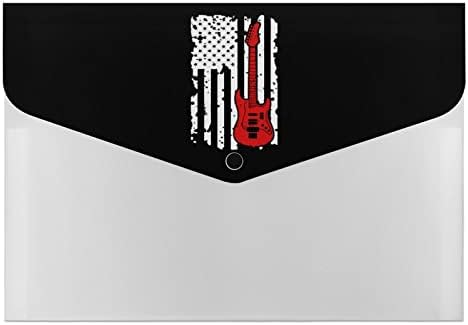 Gitarista Muzika USA Zastava proširenje mape datoteka prijenosni 6 džepovi harmonični držač datoteka
